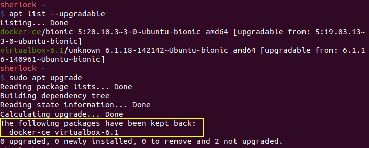 sudo apt upgrade